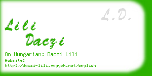 lili daczi business card